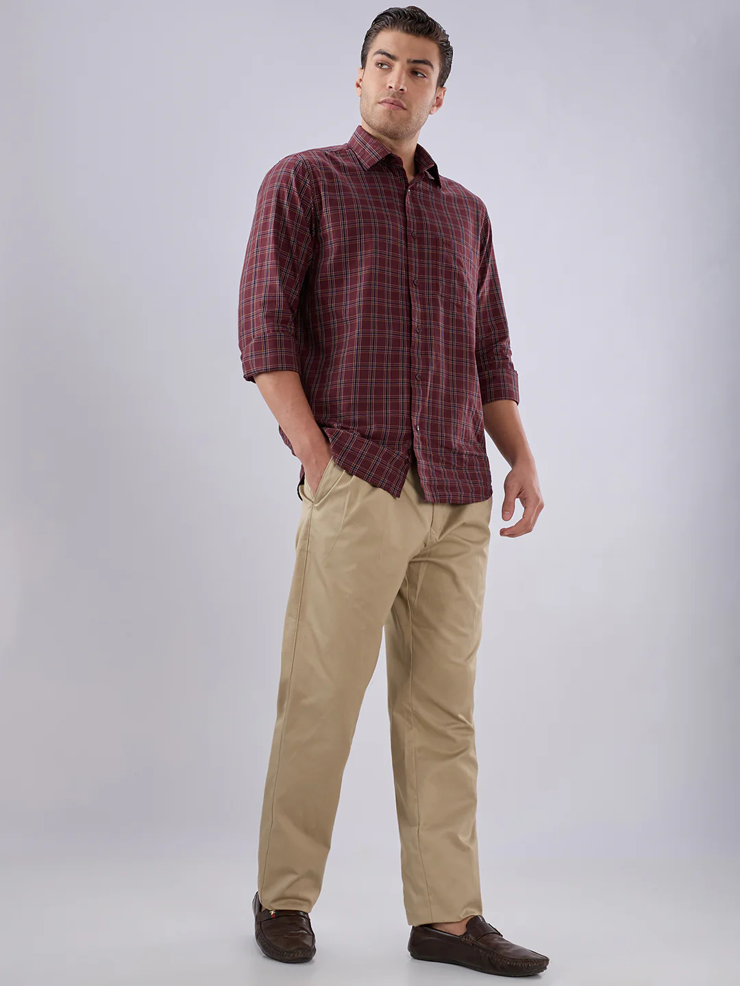 Colorplus Men Comfort Fit Twill Pattern Pure Cotton Double Pleat Trouser - Image 5