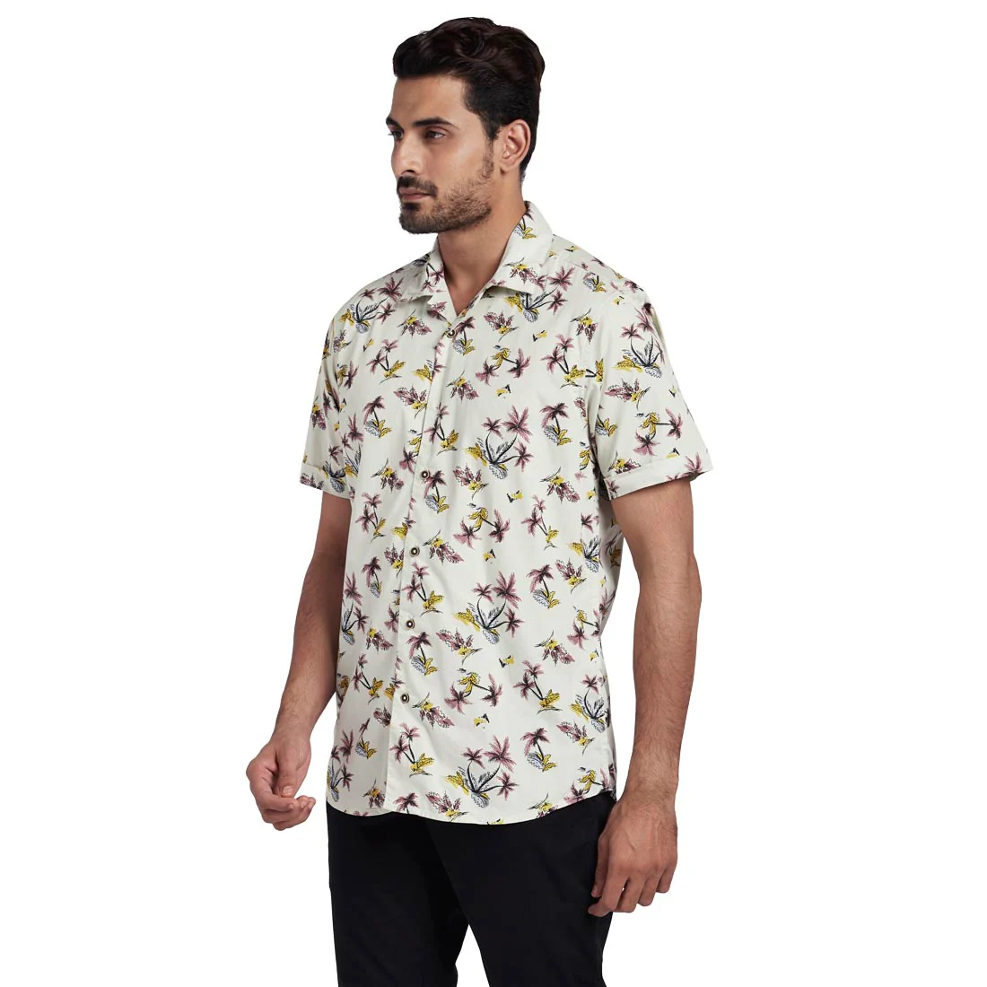 ColorPlus Men Fawn Printed Tailored Fit Cotton Shirt - Image 3
