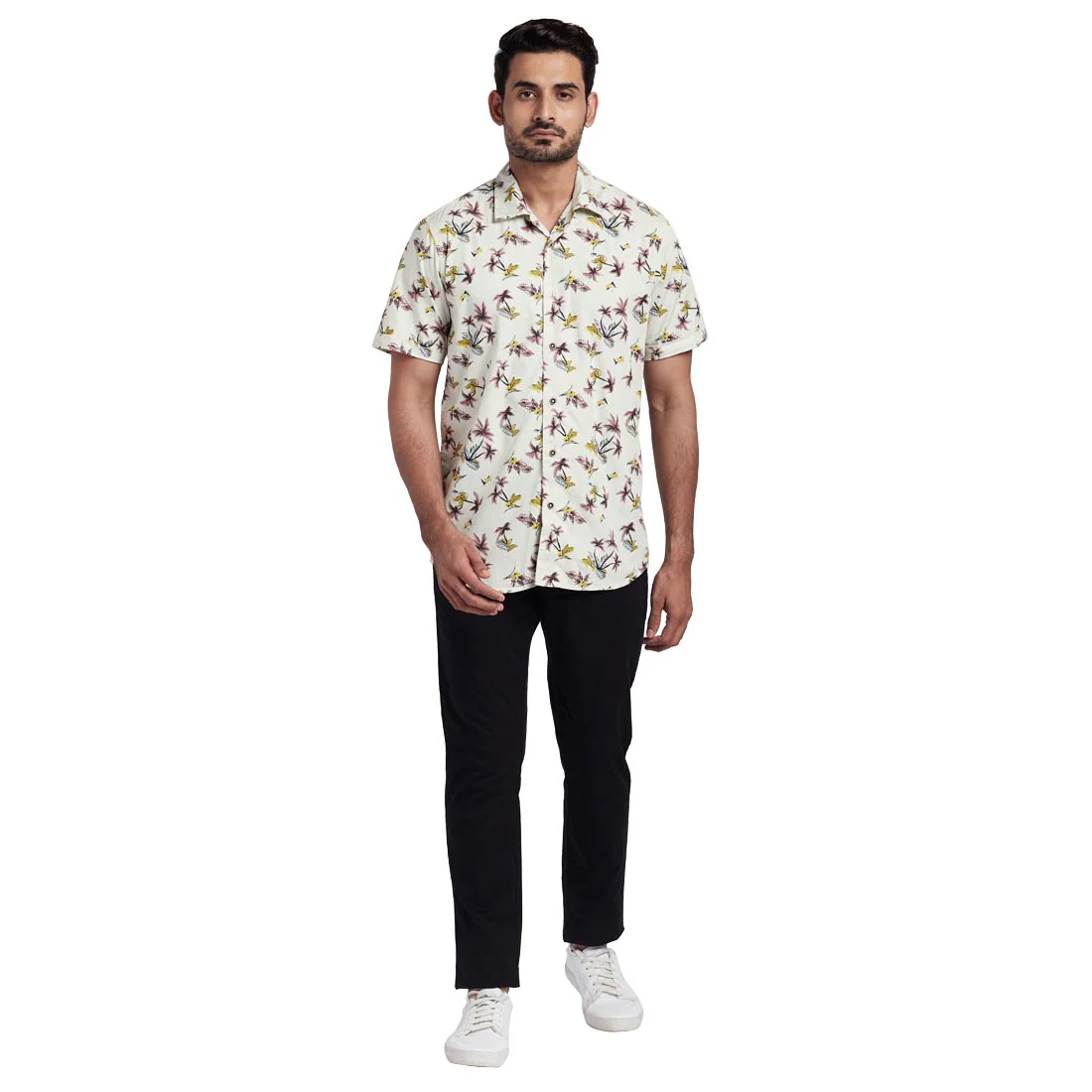 ColorPlus Men Fawn Printed Tailored Fit Cotton Shirt - Image 5