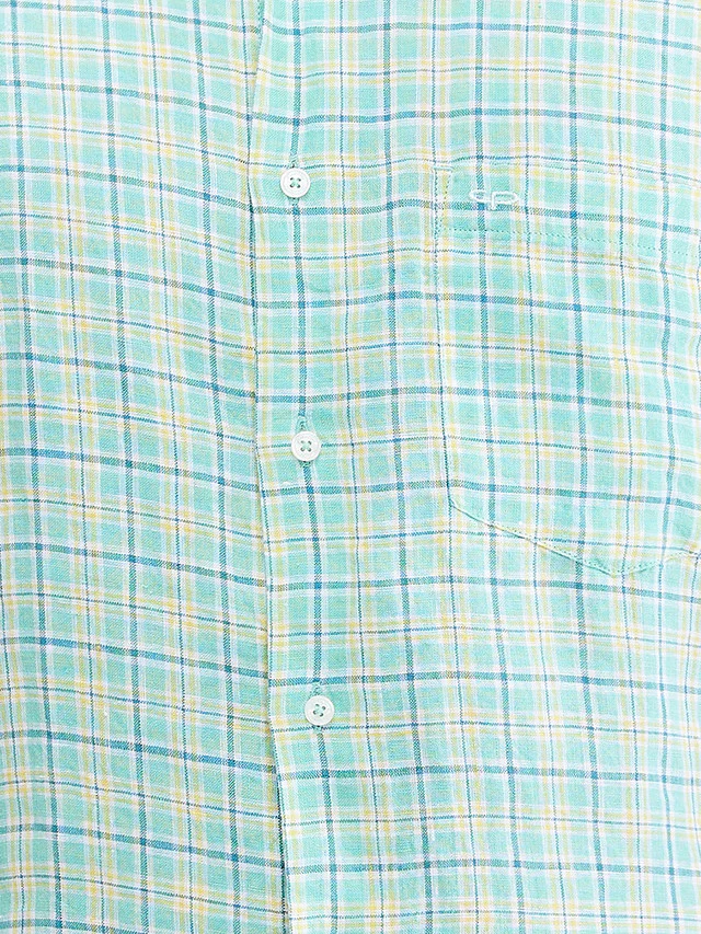 Colorplus Men Green Checkered Regular Fit Half Sleeve Spread Collar Shirt - Image 7