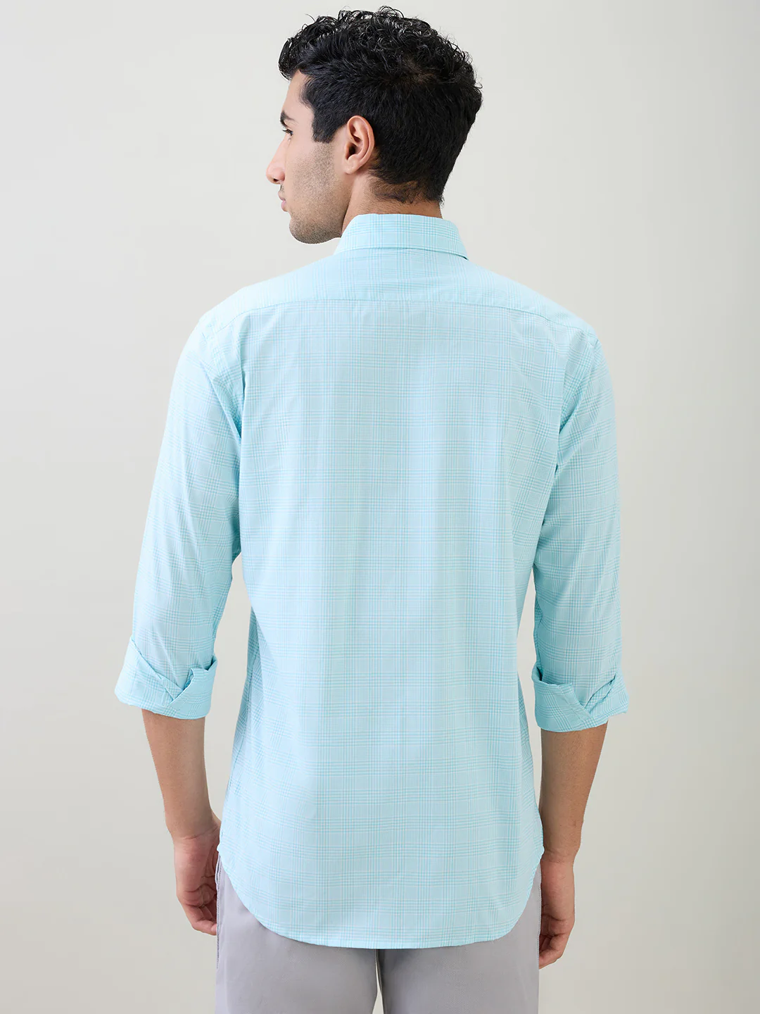 Colorplus Men Green Checks Regular Fit Cotton Full Sleeve Casual Shirt - Image 4