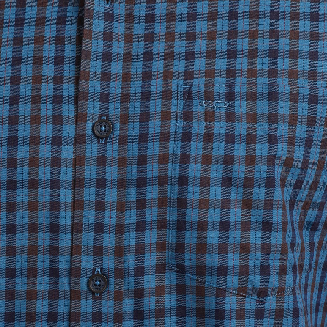ColorPlus Men Green Checks Tailored Fit Cotton Half Sleeve Cut Away Collar Shirt - Image 7