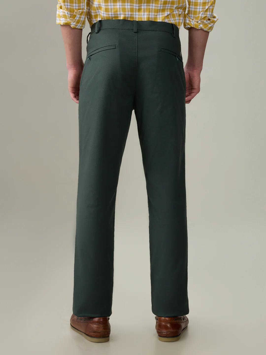 Colorplus Men Green Dobby Slim Fit Cotton Blend Trouser - Image 4