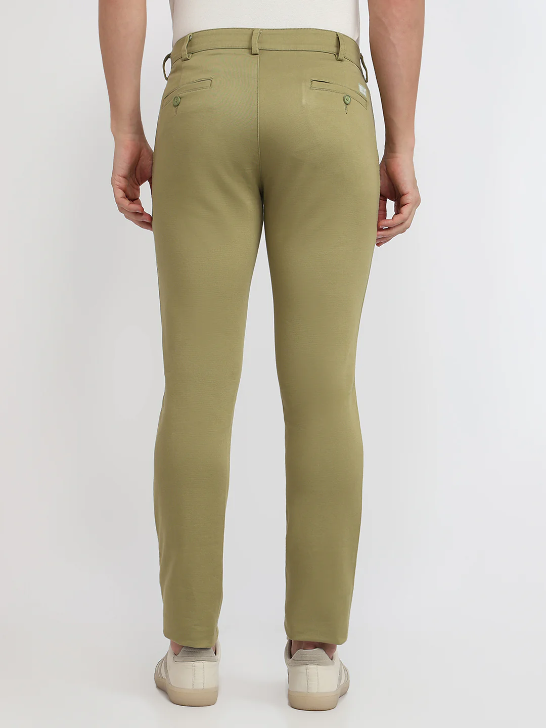 Colorplus Men Green Dobby Super Slim Fit Cotton Blend Trouser - Image 4