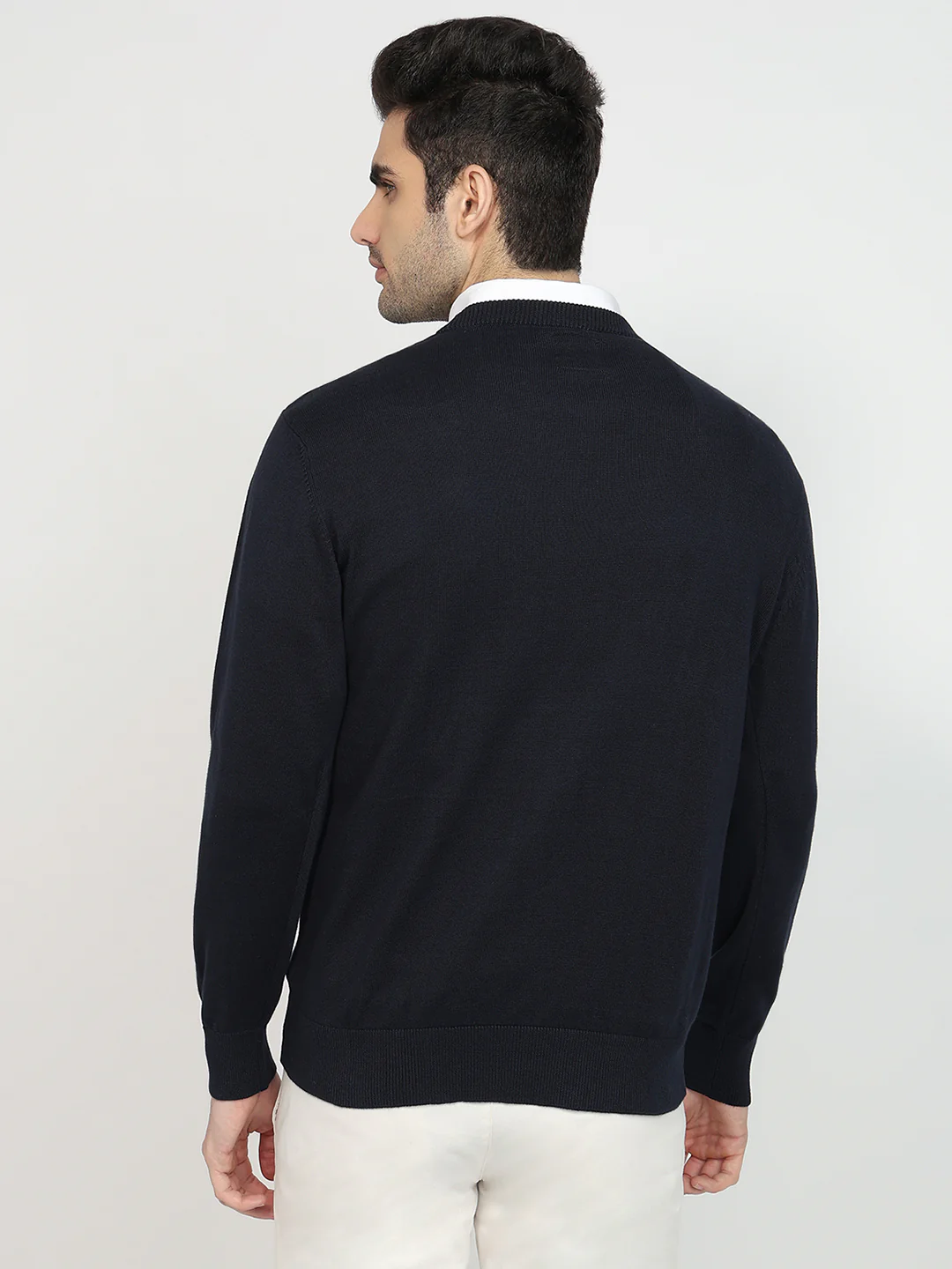 Colorplus Men Green Jacquard Regular Fit Cotton Sweatshirt - Image 4