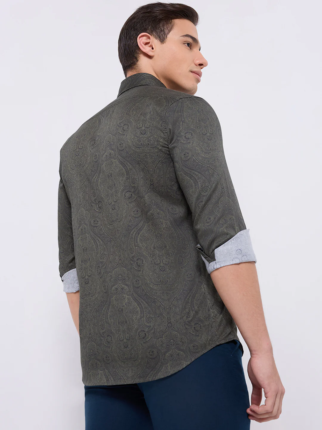 Colorplus Men Green Print Regular Fit Cotton Casual Shirt - Image 5