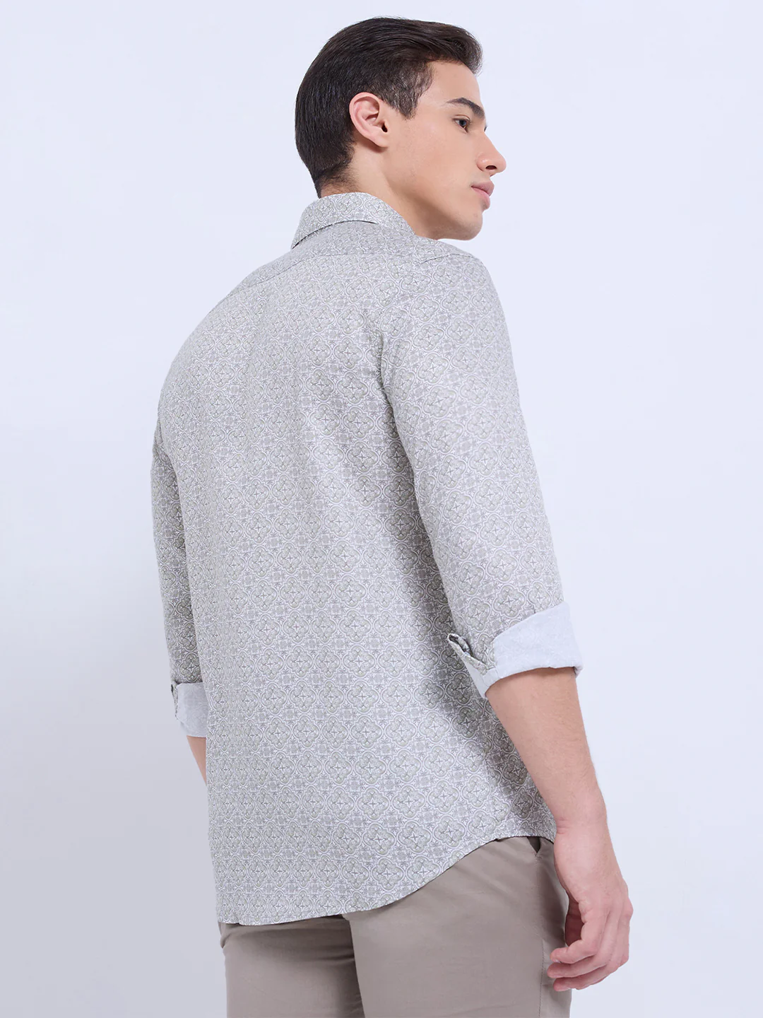 Colorplus Men Green Print Regular Fit Tencel Casual Shirt - Image 5