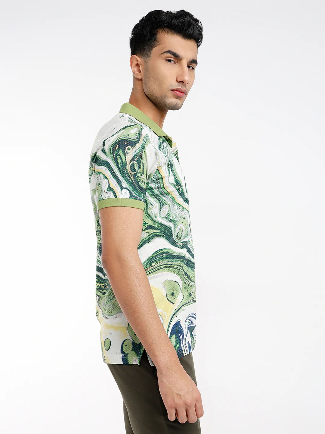 Colorplus Men Green Printed Regular Fit Cotton Blend T-Shirt - Image 2