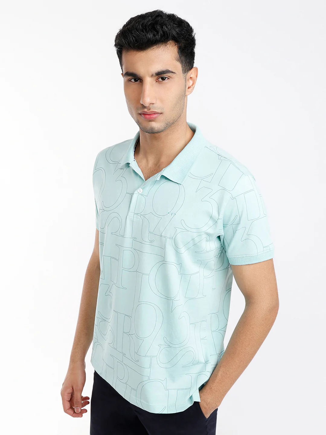 Colorplus Men Green Printed Regular Fit Cotton Blend T-Shirt - Image 3