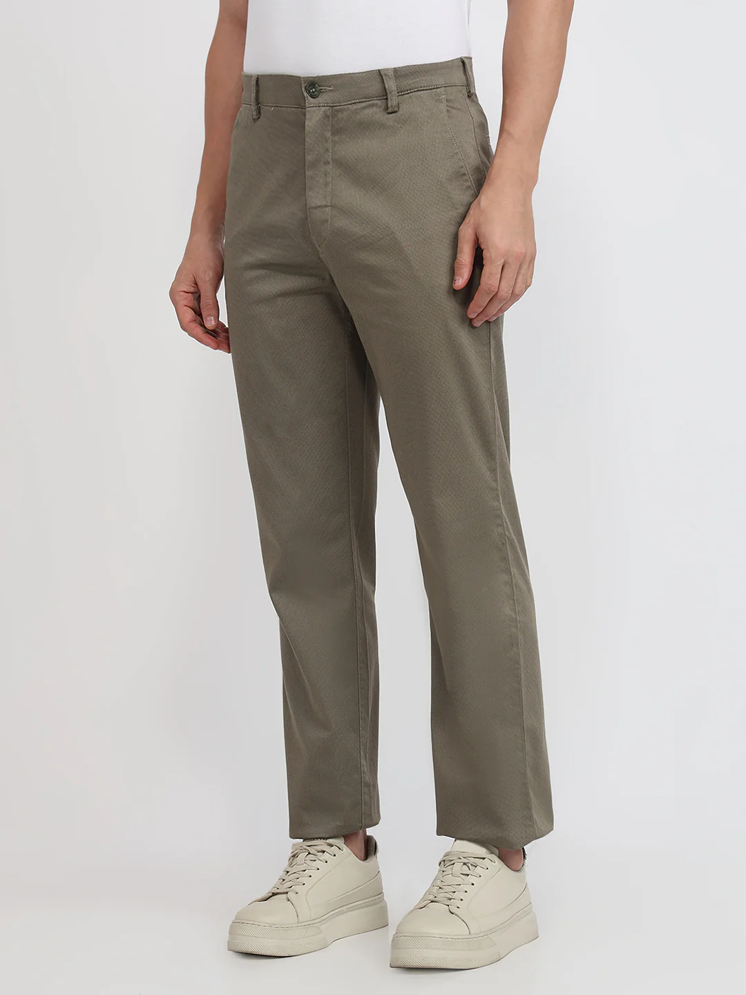 Colorplus Men Green Printed Regular Fit Cotton Blend Trouser - Image 2