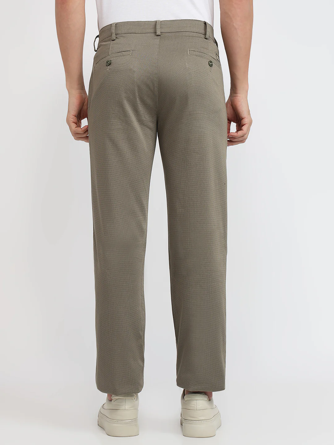 Colorplus Men Green Printed Regular Fit Cotton Blend Trouser - Image 5