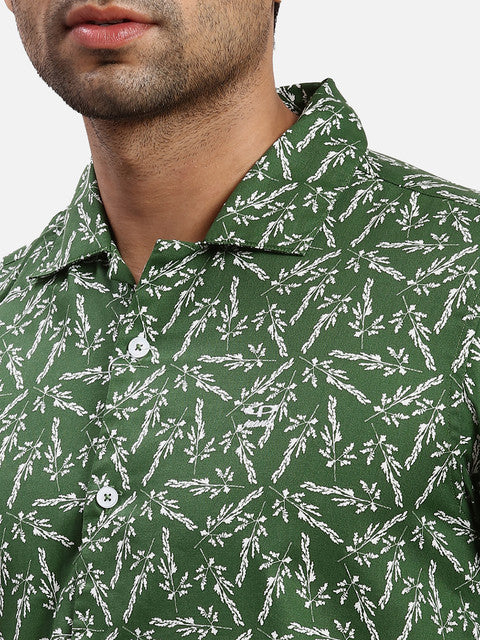 Colorplus Men Green Printed Regular Fit Cotton Casual Shirts - Image 6