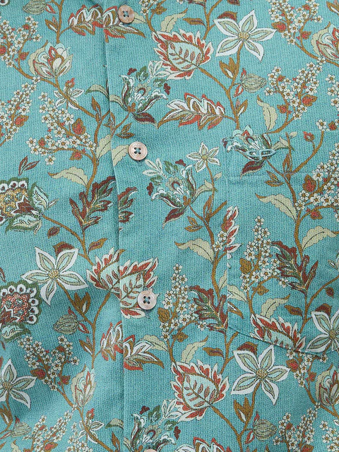 Colorplus Men Green Printed Regular Fit Cotton Printed Casual Shirt - Image 6