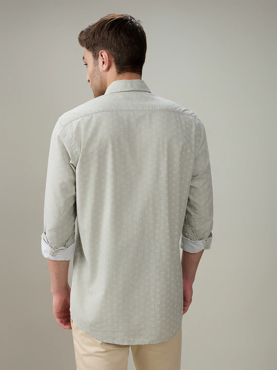 Colorplus Men Green Printed Regular Fit Cotton Full Sleeve Casual Shirt - Image 4