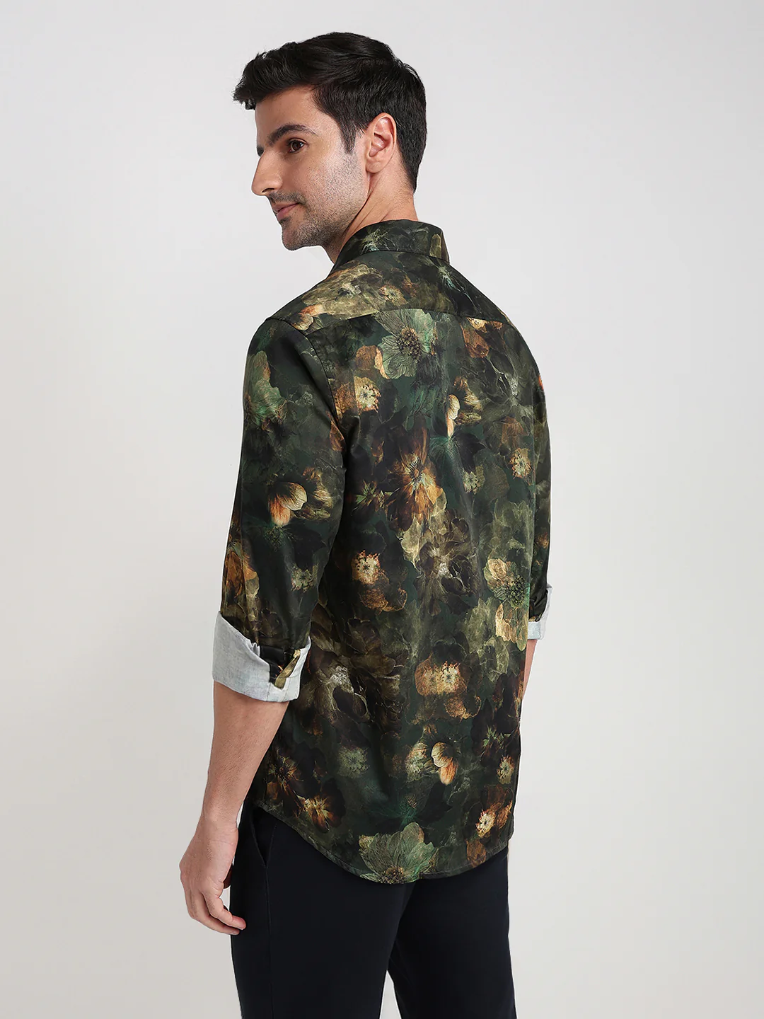 Colorplus Men Green Printed Regular Fit Cotton Full Sleeve Casual Shirt - Image 4