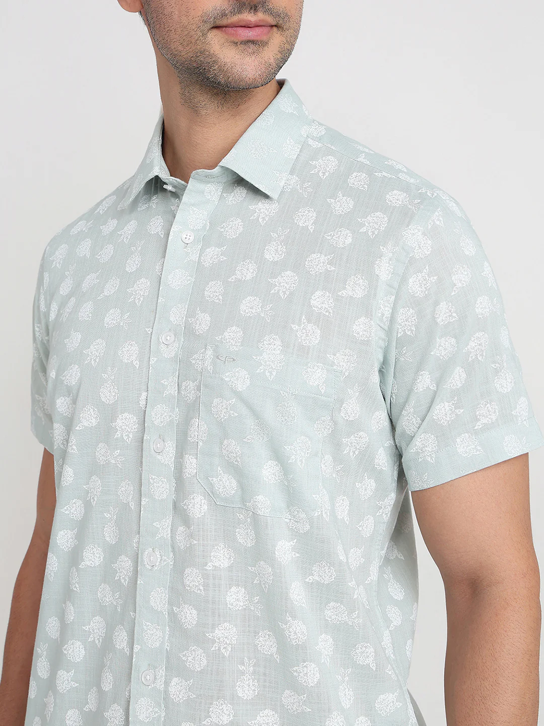 Colorplus Men Green Printed Regular Fit Cotton Half Sleeve Casual Shirt - Image 6