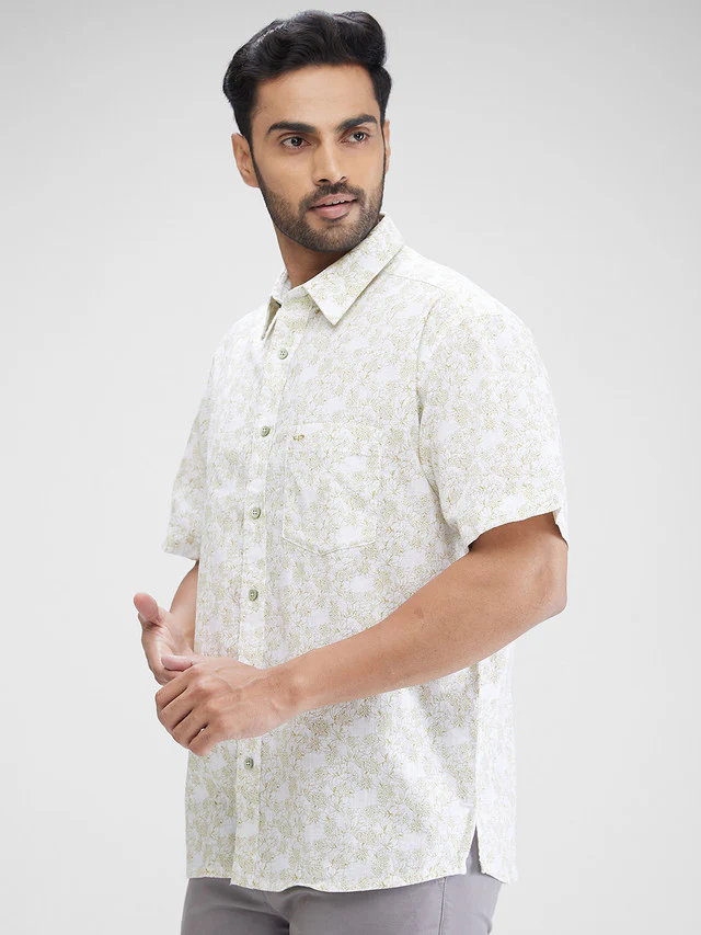 Colorplus Men Green Printed Regular Fit Shirt - Image 3