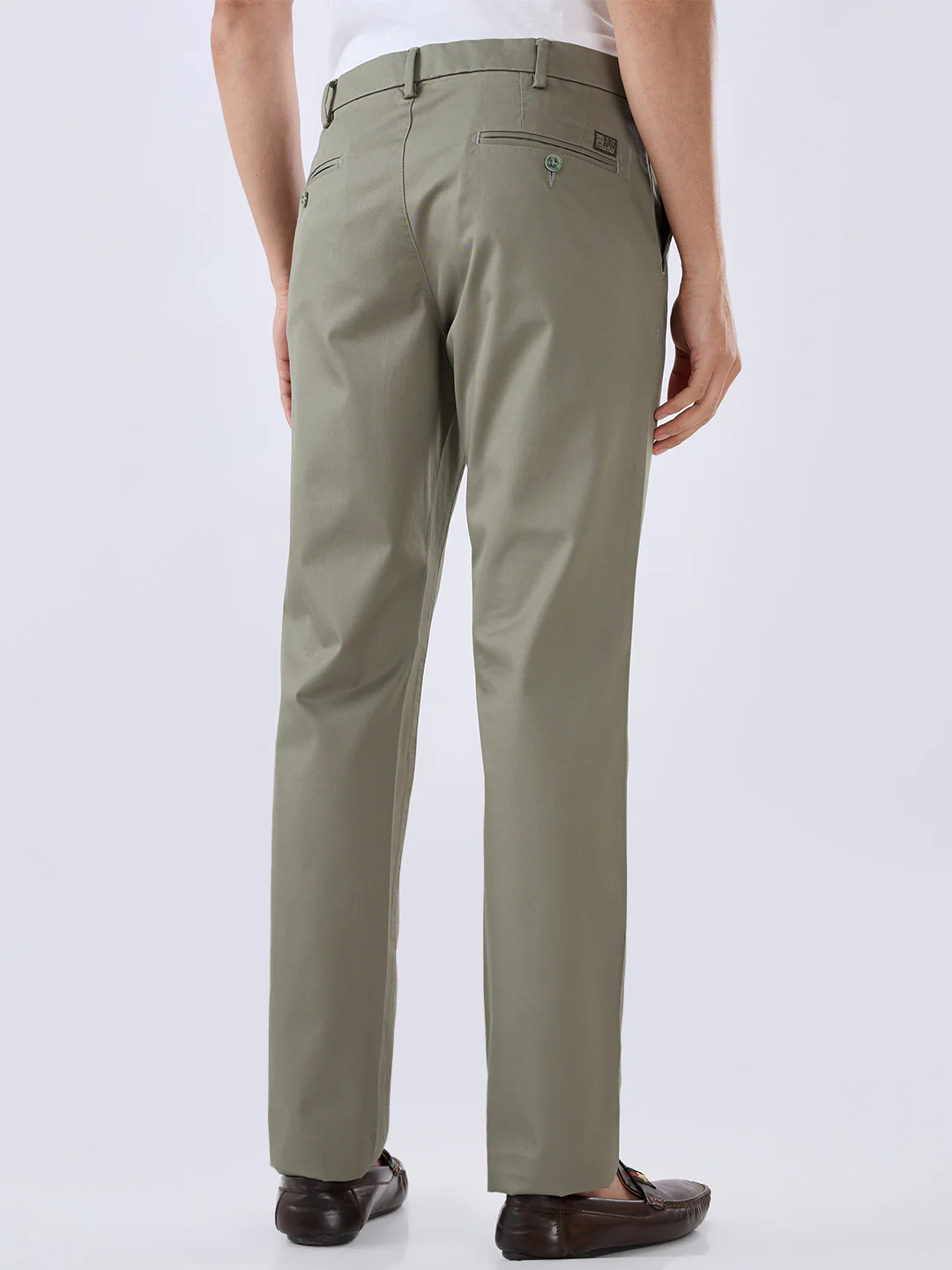 Colorplus Men Green Slim Fit Twill Trouser - Image 4