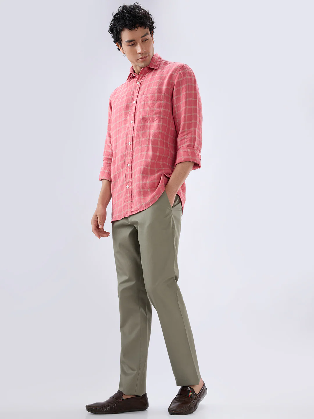 Colorplus Men Green Slim Fit Twill Trouser - Image 5