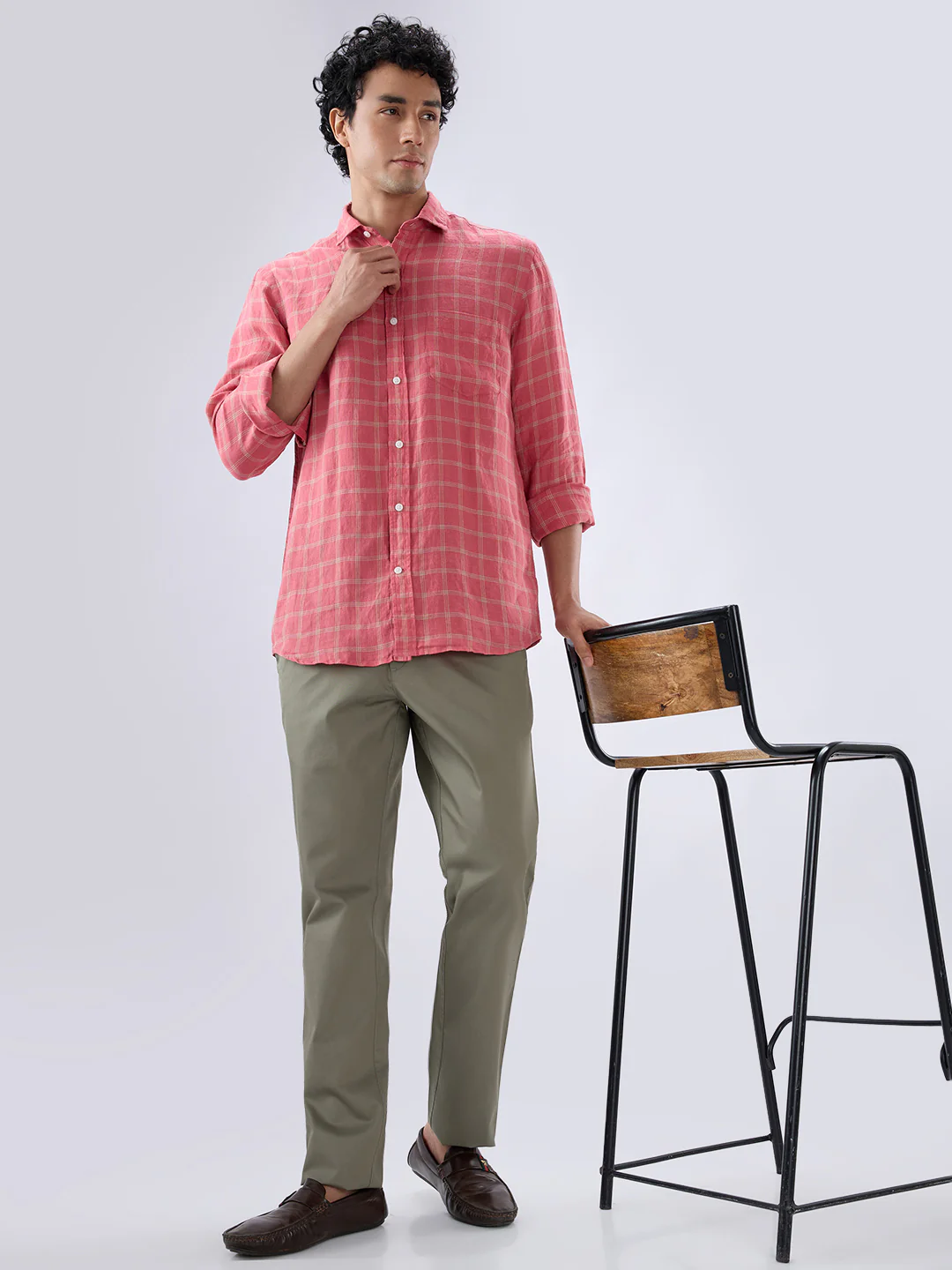 Colorplus Men Green Slim Fit Twill Trouser - Image 7