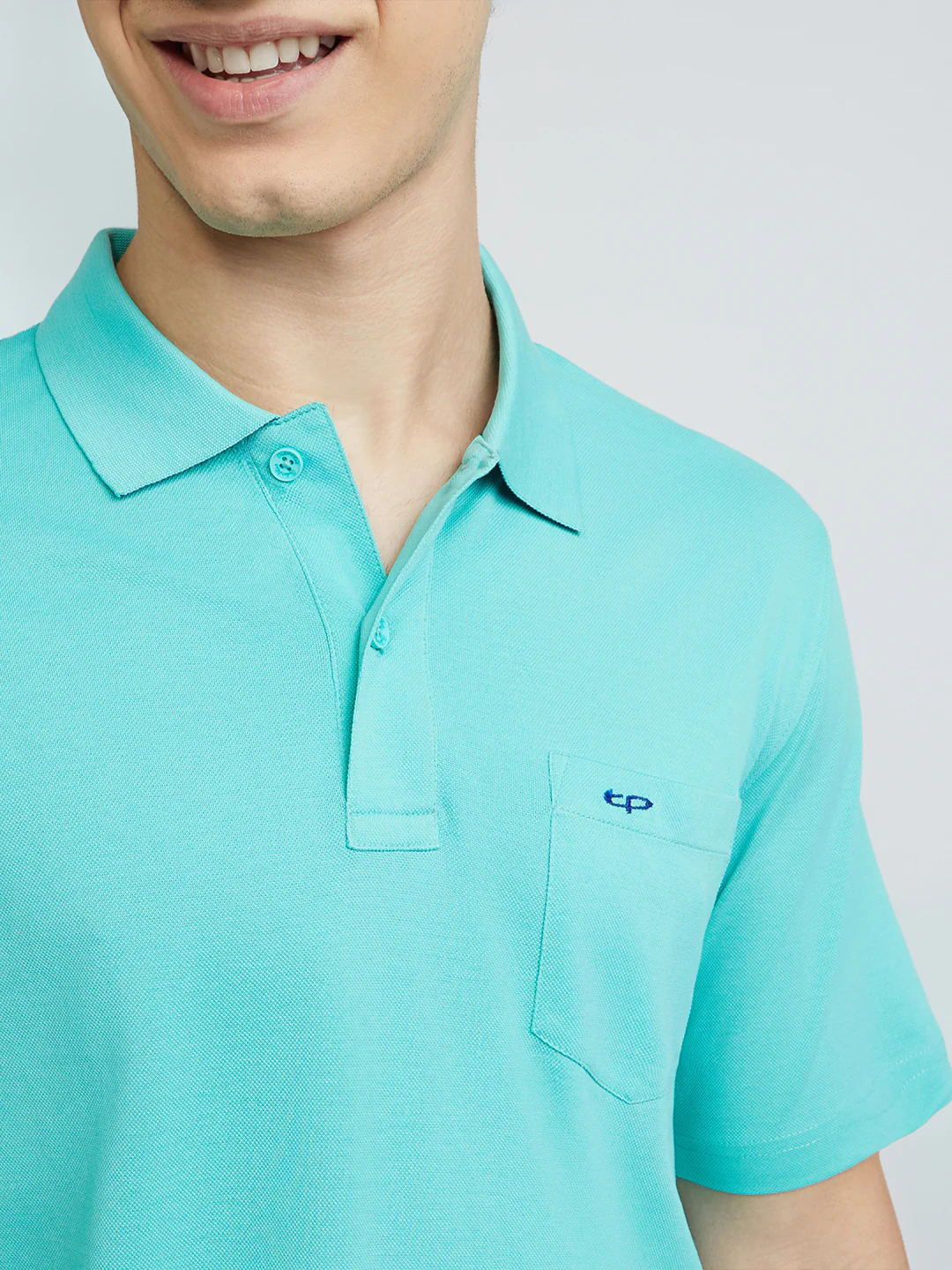 Colorplus Men Green Classic Fit Solid Polo Neck Collar T-Shirt - Image 6