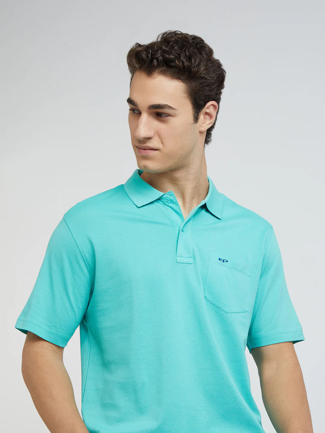 Colorplus Men Green Classic Fit Solid Polo Neck Collar T-Shirt - Image 7