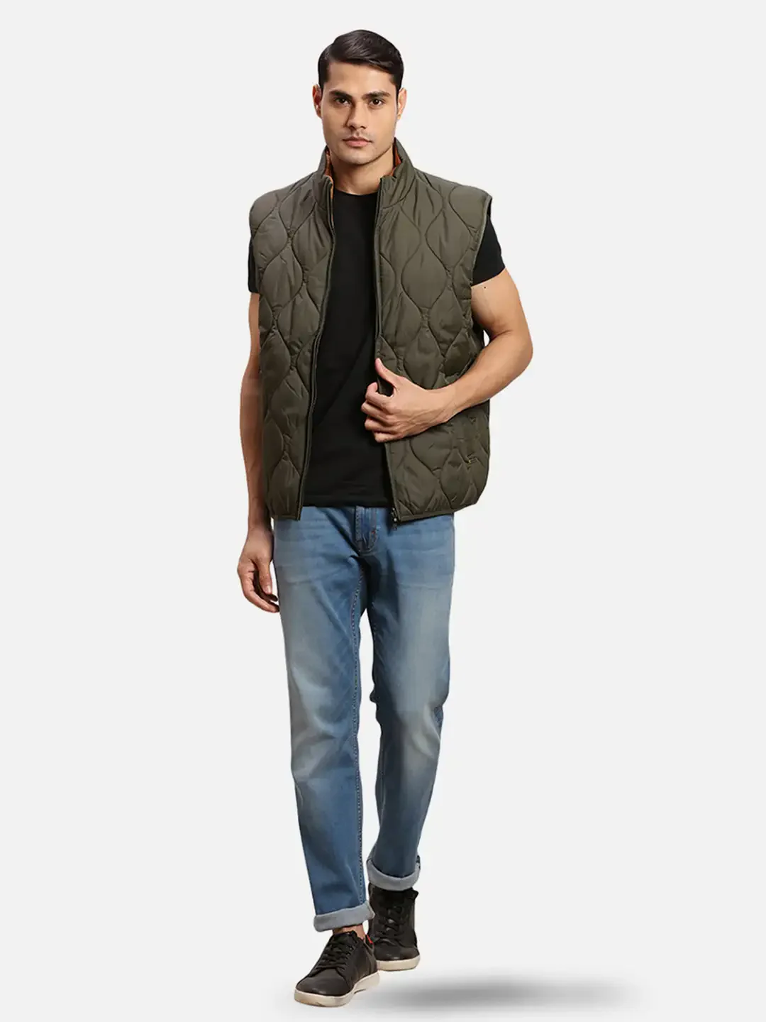 Colorplus Men Green Solid Regular Fit Polyester Bandhgala - Image 6