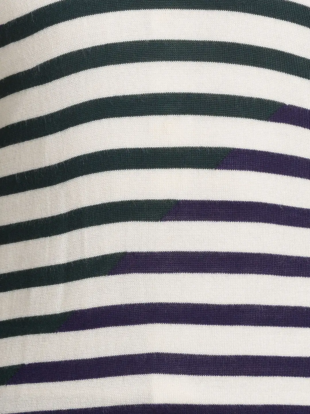 ColorPlus Men Green Tailored Fit Striped Acrylic Blend Full Sleeves V Neck Sweater - Image 7