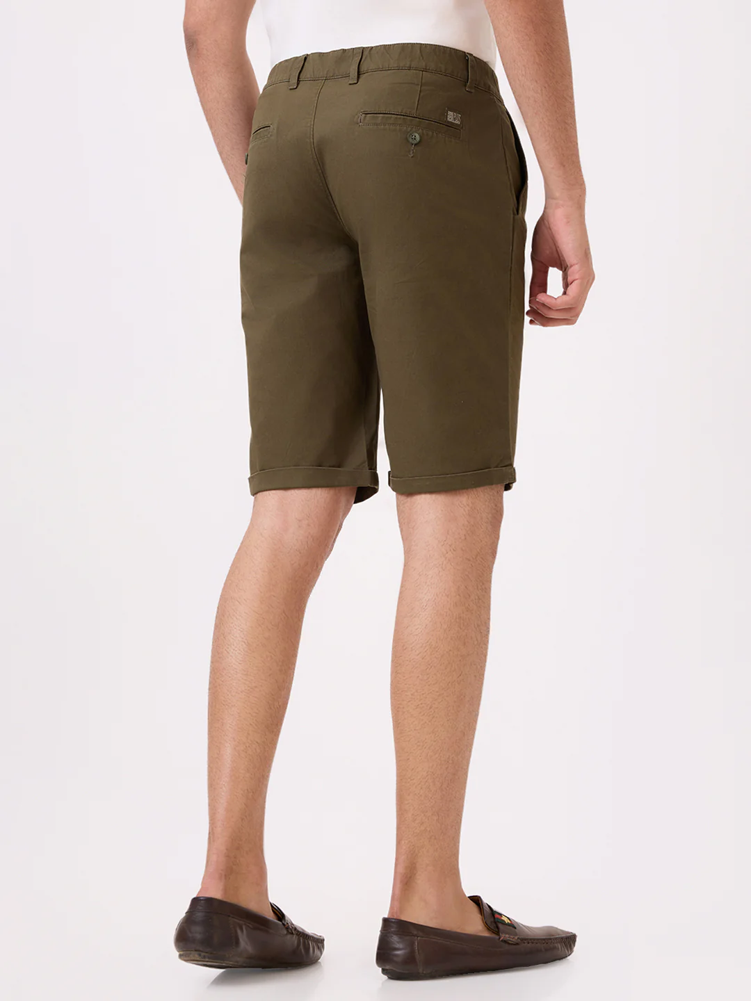 Colorplus Men Green Twill Regular Fit Cotton Blend Shorts - Image 4