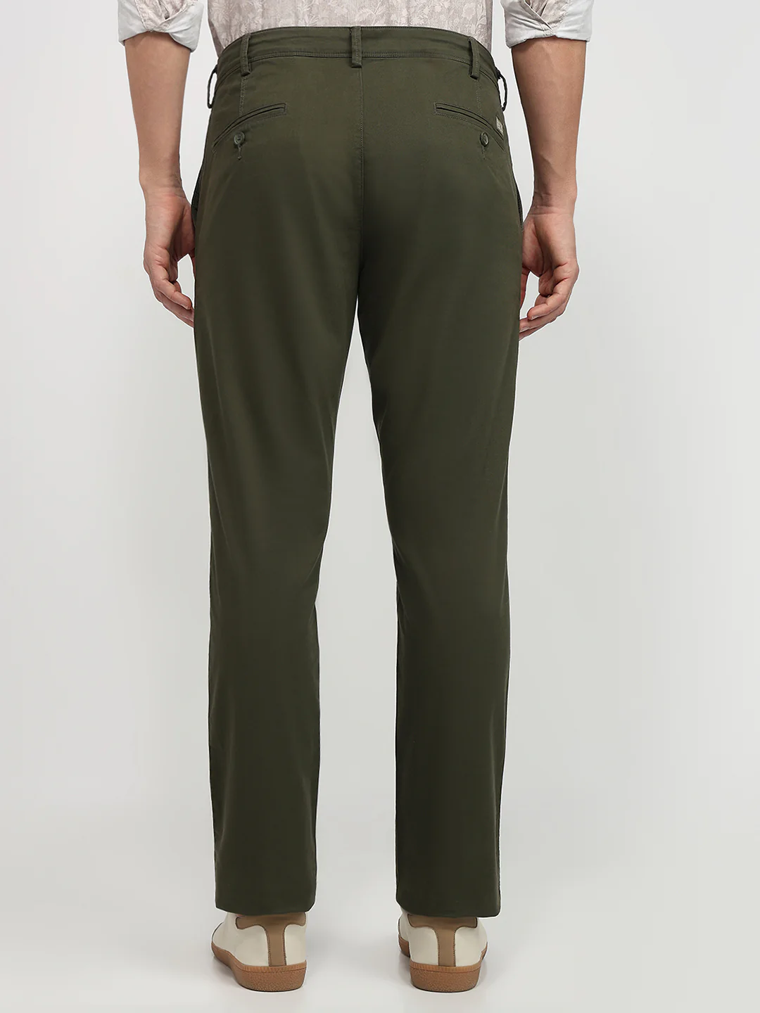 Colorplus Men Green Twill Slim Fit Cotton Blend Trouser - Image 4