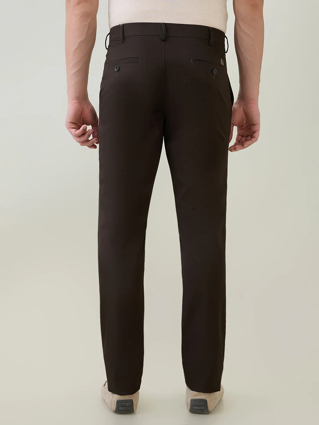 Colorplus Men Green Twill Slim Fit Cotton Trouser - Image 4