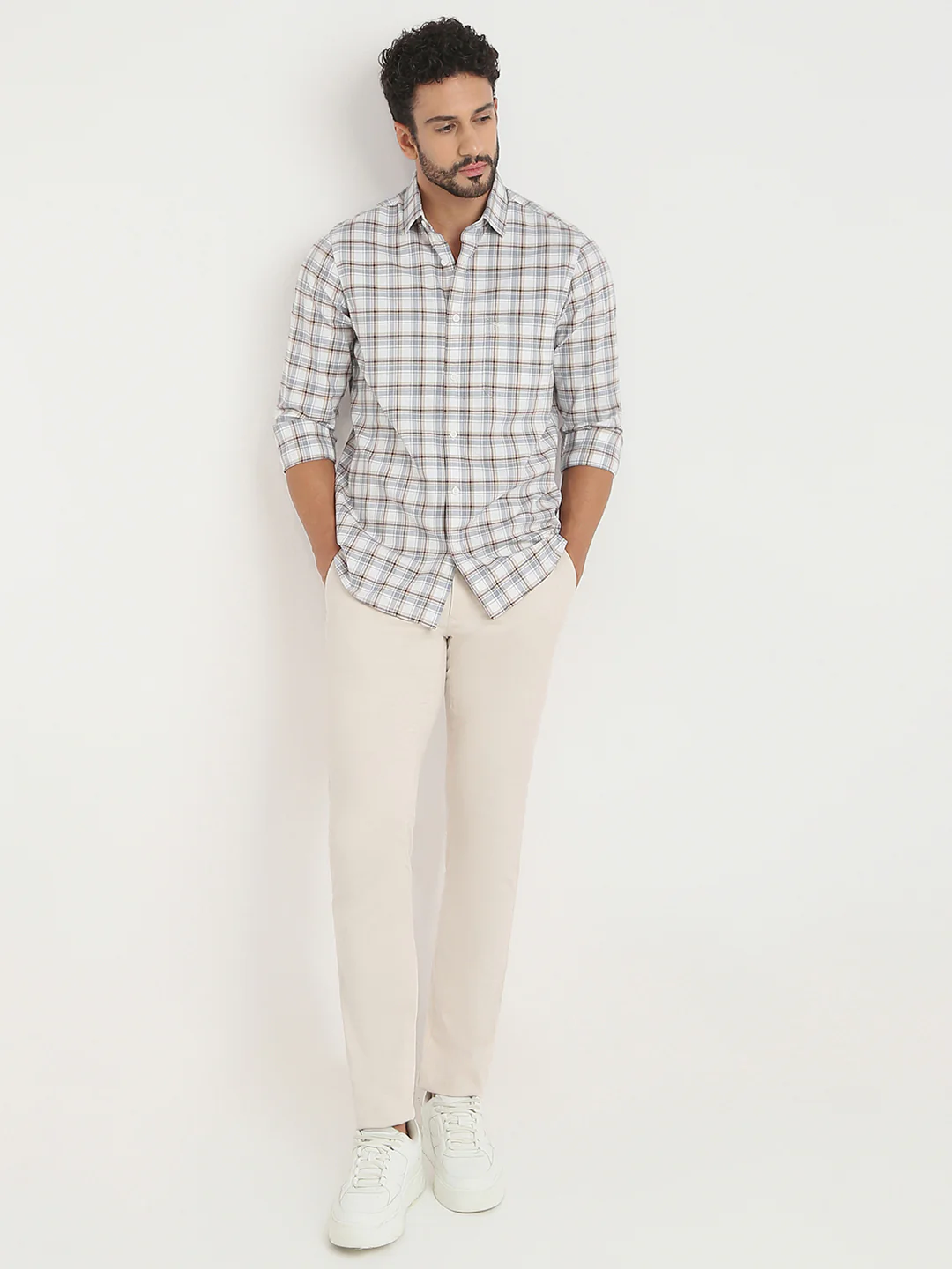 Colorplus Men Grey Checks Regular Fit Cotton Casual Shirt - Image 6