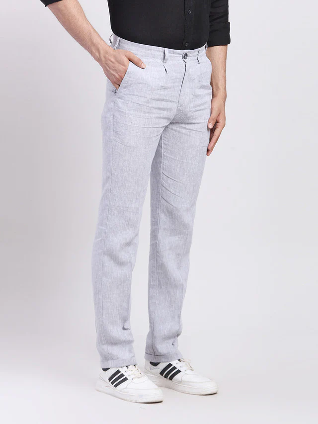 Colorplus Men Grey Dyed Regular Fit Trouser - Image 2