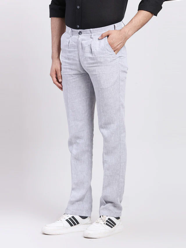 Colorplus Men Grey Dyed Regular Fit Trouser - Image 3