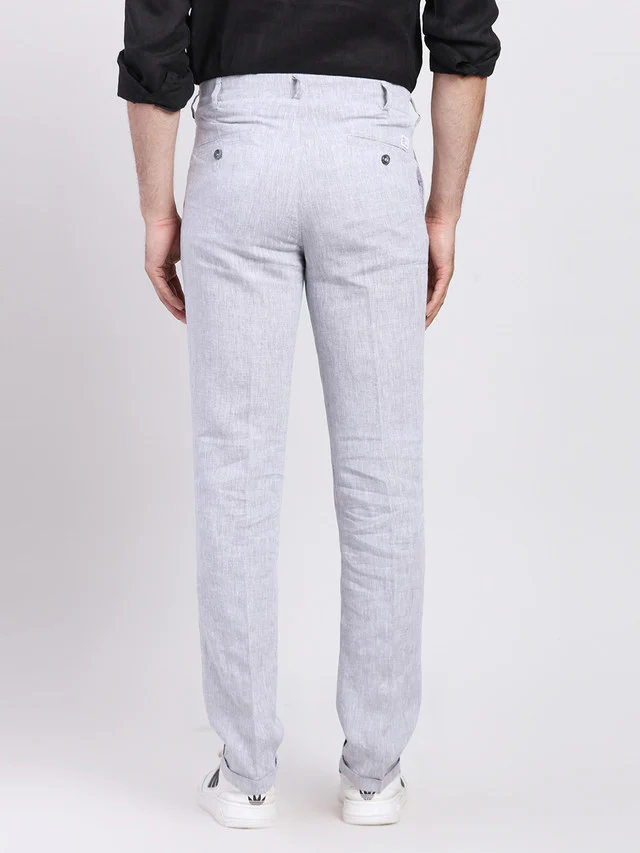 Colorplus Men Grey Dyed Regular Fit Trouser - Image 4