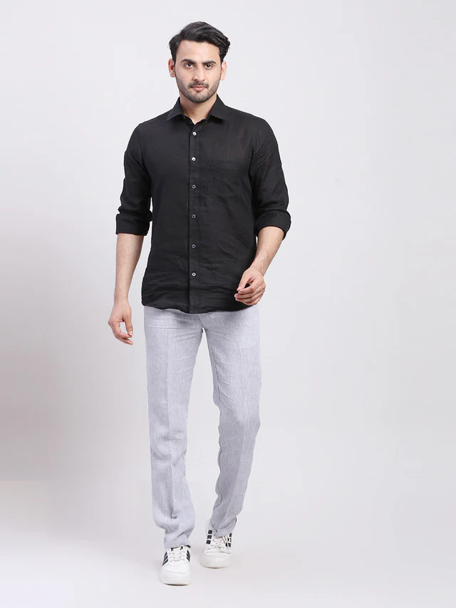 Colorplus Men Grey Dyed Regular Fit Trouser - Image 5