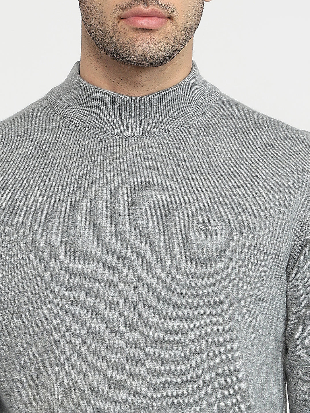 Colorplus Men Grey Plain Regular Fit Marino Blend Sweatshirt - Image 6