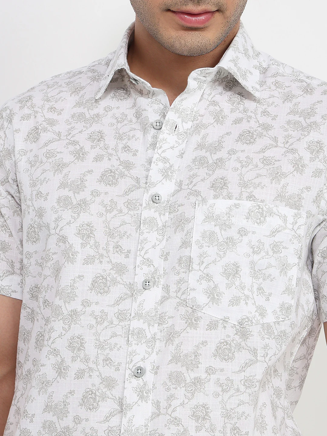 Colorplus Men Grey Print Regular Fit Cotton Shirt - Image 6