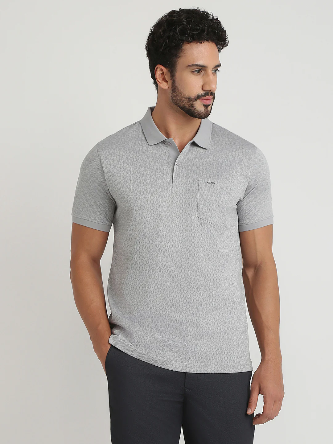 Colorplus Men Grey Print Regular Fit Cotton T-Shirt