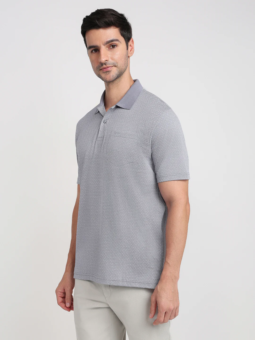 Colorplus Men Grey Printed Comfort Fit Cotton Half Sleeve T-Shirt - Image 2