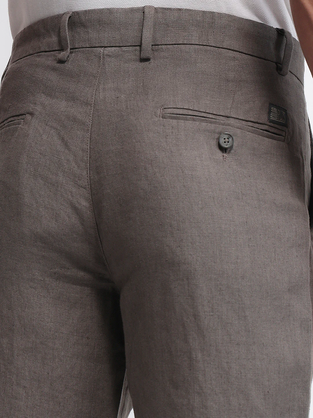 Colorplus Men Grey Regular Fit Plain Linen Shorts - Image 7