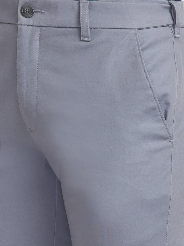 Colorplus Men Grey Solid Contemporary Fit Trouser - Image 6