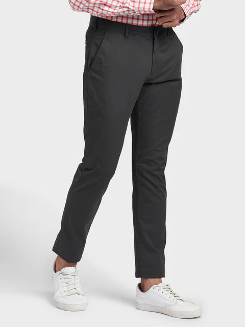 Colorplus Men Grey Solid Nuvo Fit Cotton Blend Trouser - Image 2
