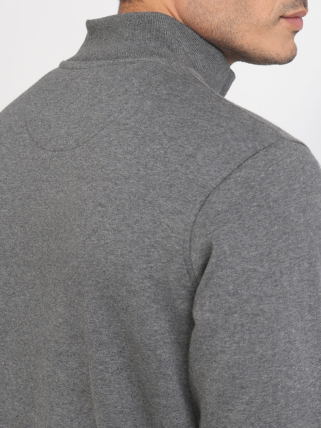 Colorplus Men Grey Solid Regular Fit Cotton Blend Sweatshirt - Image 7