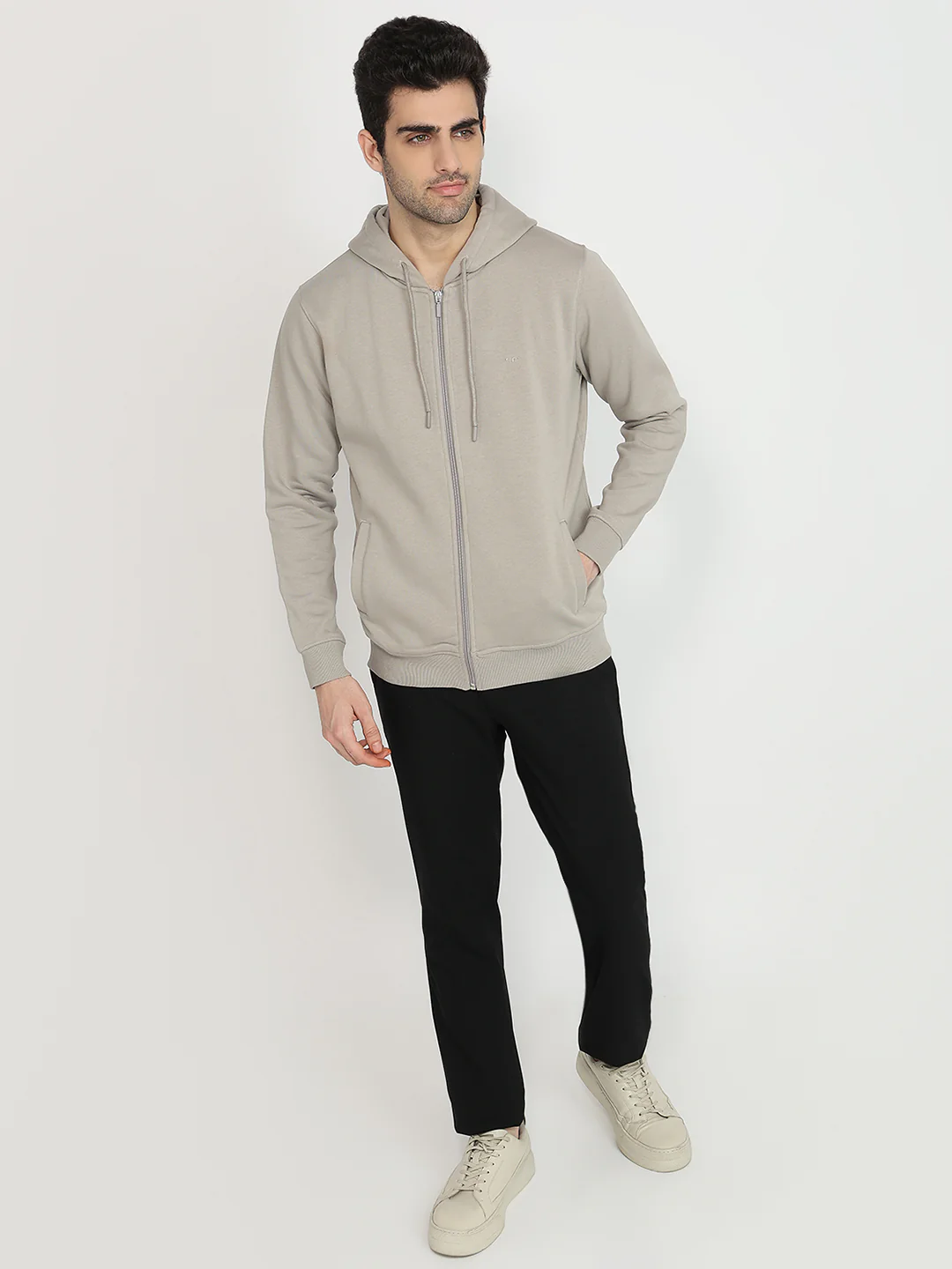 Colorplus Men Grey Solid Regular Fit Cotton Blend Sweatshirt - Image 5