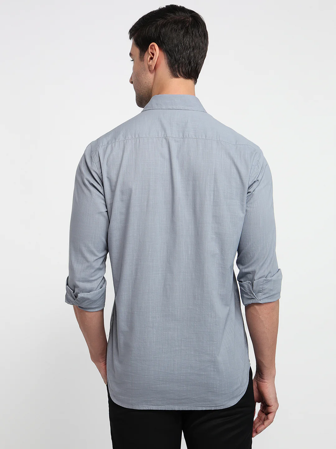 Colorplus Men Grey Solid Regular Fit Cotton Casual Shirt - Image 5