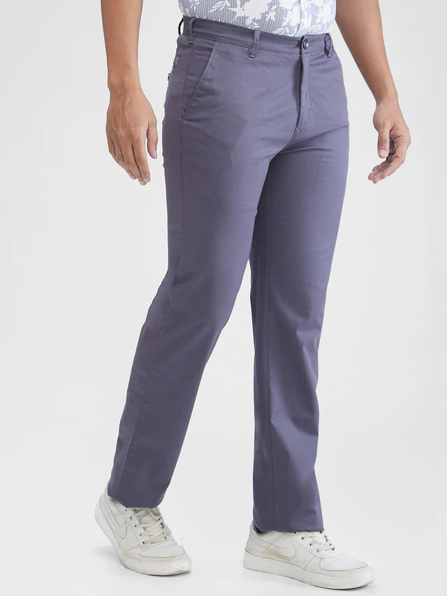 Colorplus Men Grey Solid Regular Fit Trouser - Image 2