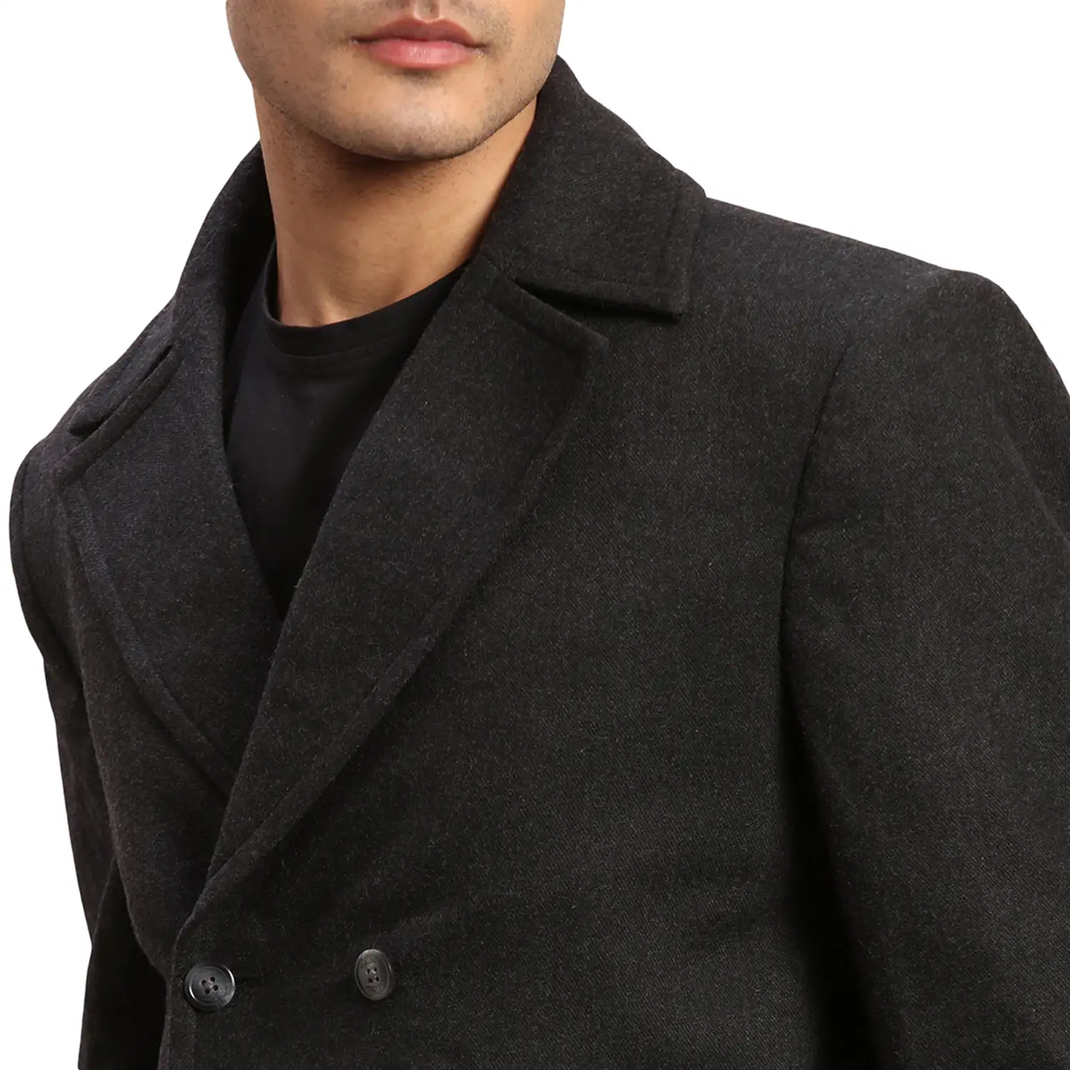 Colorplus Men Grey Solid Regular Fit Wool Blend Bomber Jacket - Image 6