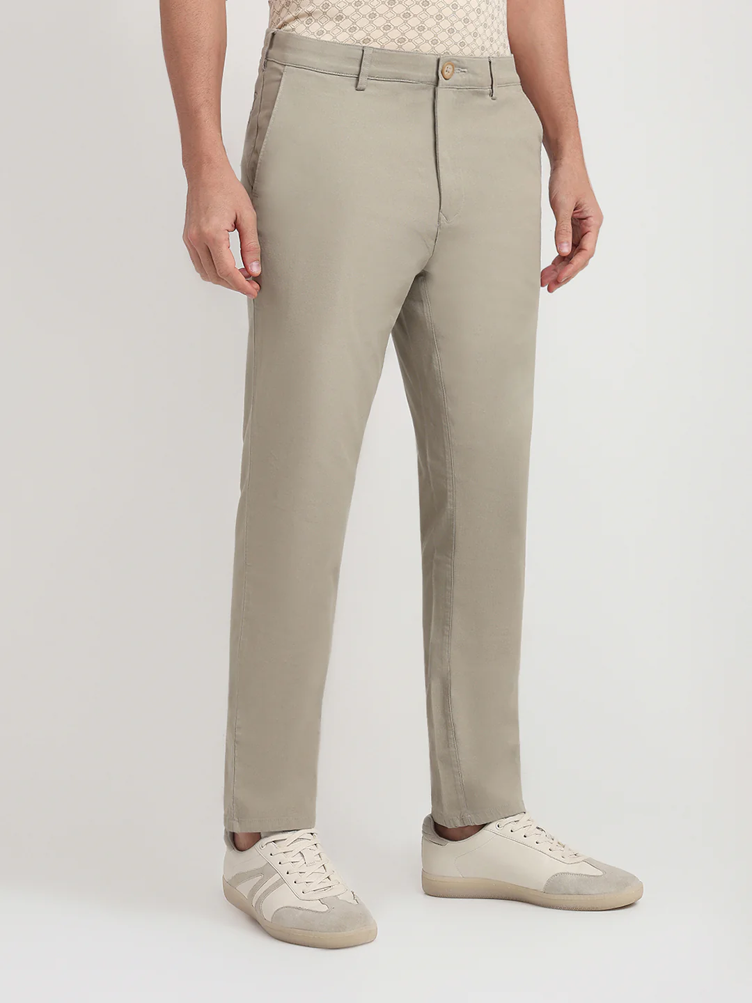 Colorplus Men Khaki Dobby Slim Fit Cotton Blend Trouser - Image 3