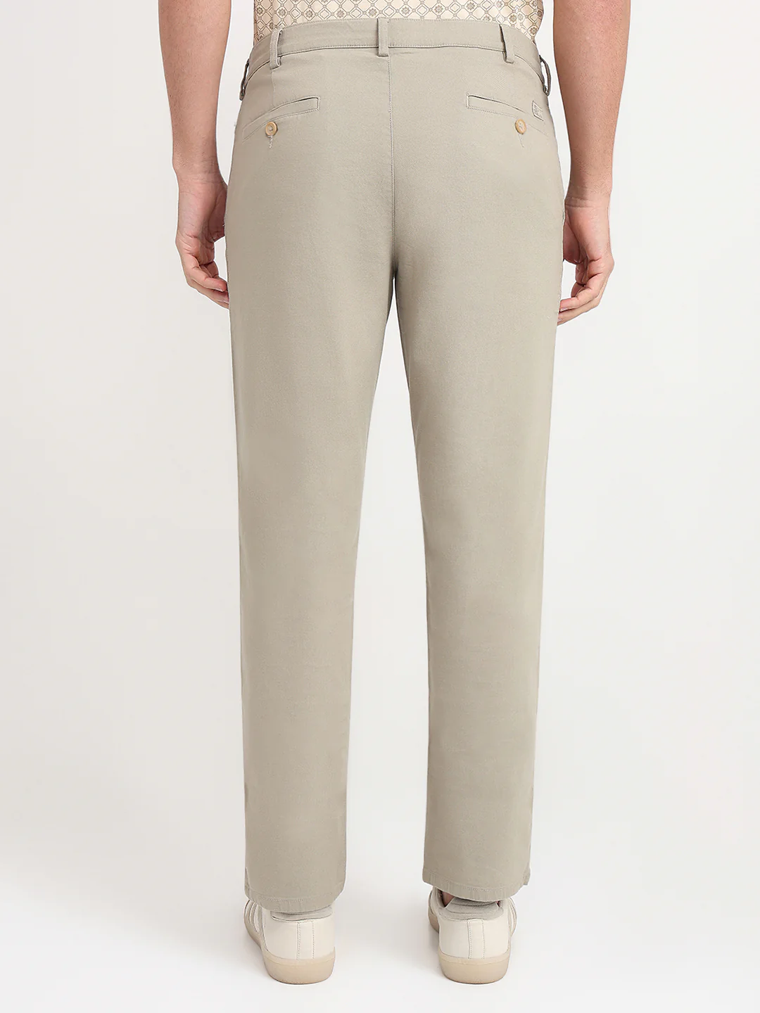 Colorplus Men Khaki Dobby Slim Fit Cotton Blend Trouser - Image 4